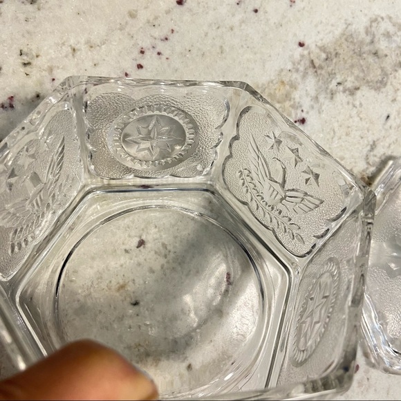 American eagle seal Trinket dish depression glass - Picture 3 of 5